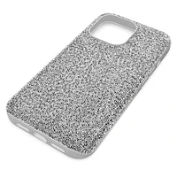 High smartphone case, iPhone® 13 Pro, Silver tone by SWAROVSKI