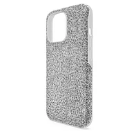High smartphone case, iPhone® 13 Pro, Silver tone by SWAROVSKI