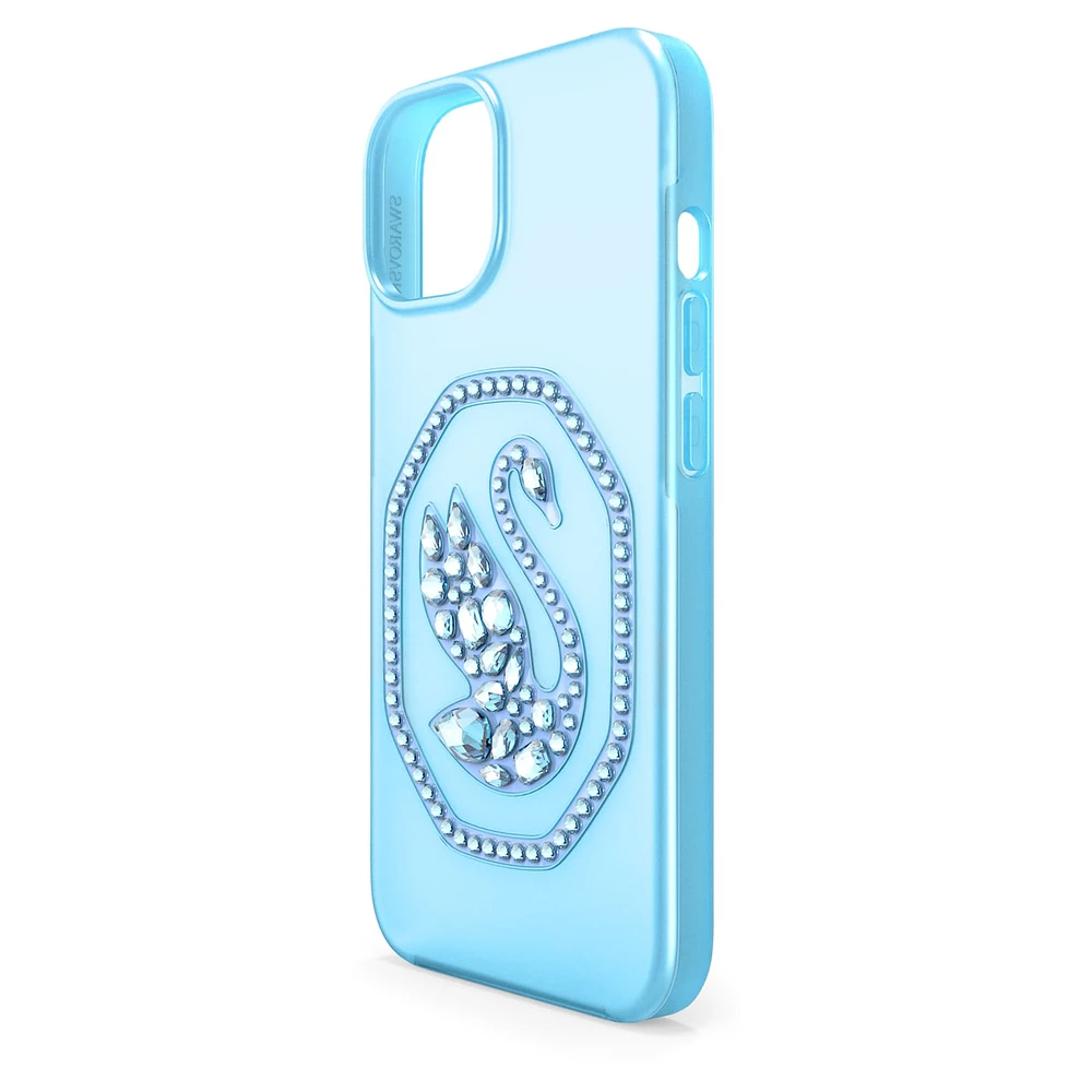 Smartphone case, Swan, iPhone® 14, Blue by SWAROVSKI