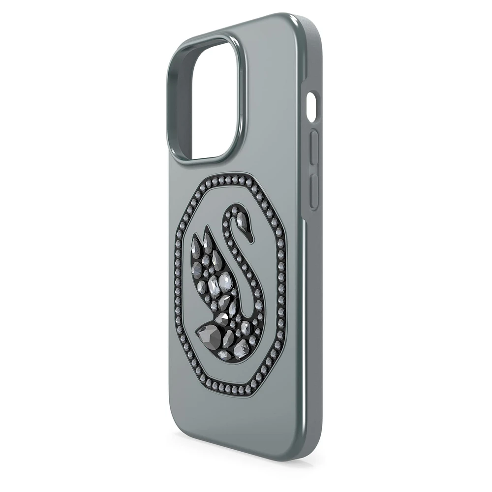 Smartphone case, Swan, iPhone® 14 Pro, Black by SWAROVSKI