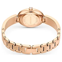 Crystal Rock oval watch, Swiss Made, Crystal bracelet, Blue, Rose gold-tone finish by SWAROVSKI