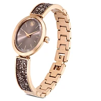 Crystal Rock oval watch, Swiss Made, Crystal bracelet, Grey