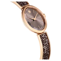 Crystal Rock oval watch, Swiss Made, Crystal bracelet, Grey