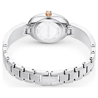 Crystal Rock oval watch, Swiss Made, Crystal bracelet, White, Stainless steel by SWAROVSKI