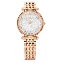 Crystalline wonder watch, Swiss Made, Metal bracelet, Rose gold tone, Rose gold-tone finish by SWAROVSKI