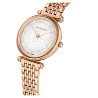 Crystalline wonder watch, Swiss Made, Metal bracelet, Rose gold tone, Rose gold-tone finish by SWAROVSKI