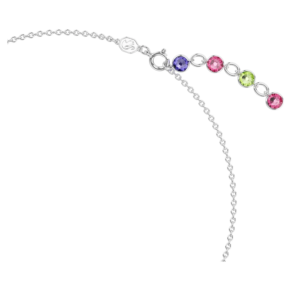 Gema necklace, Mixed cuts, Multicolored, Rhodium plated by SWAROVSKI