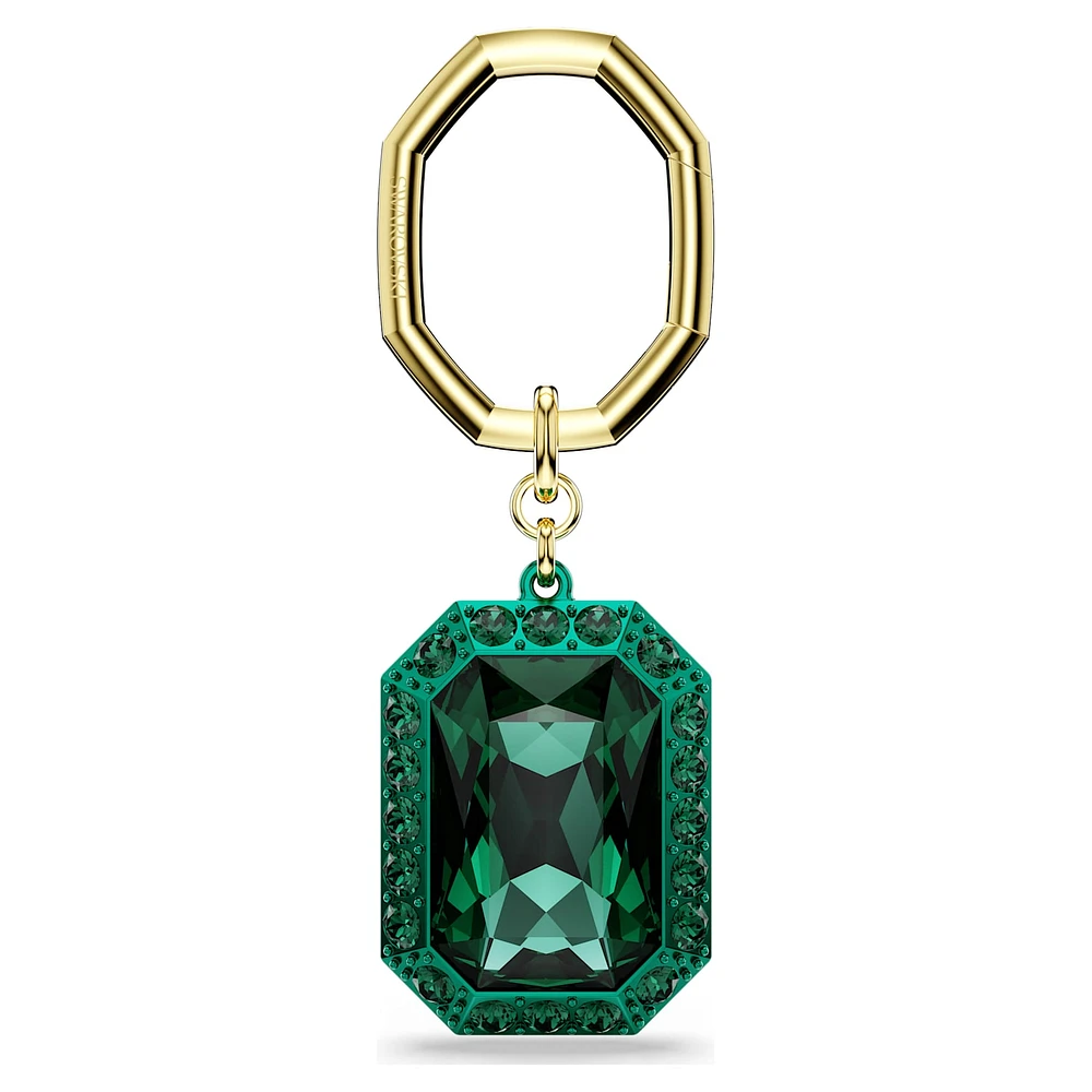Key ring, Octagon cut, Green, Mixed metal finish by SWAROVSKI