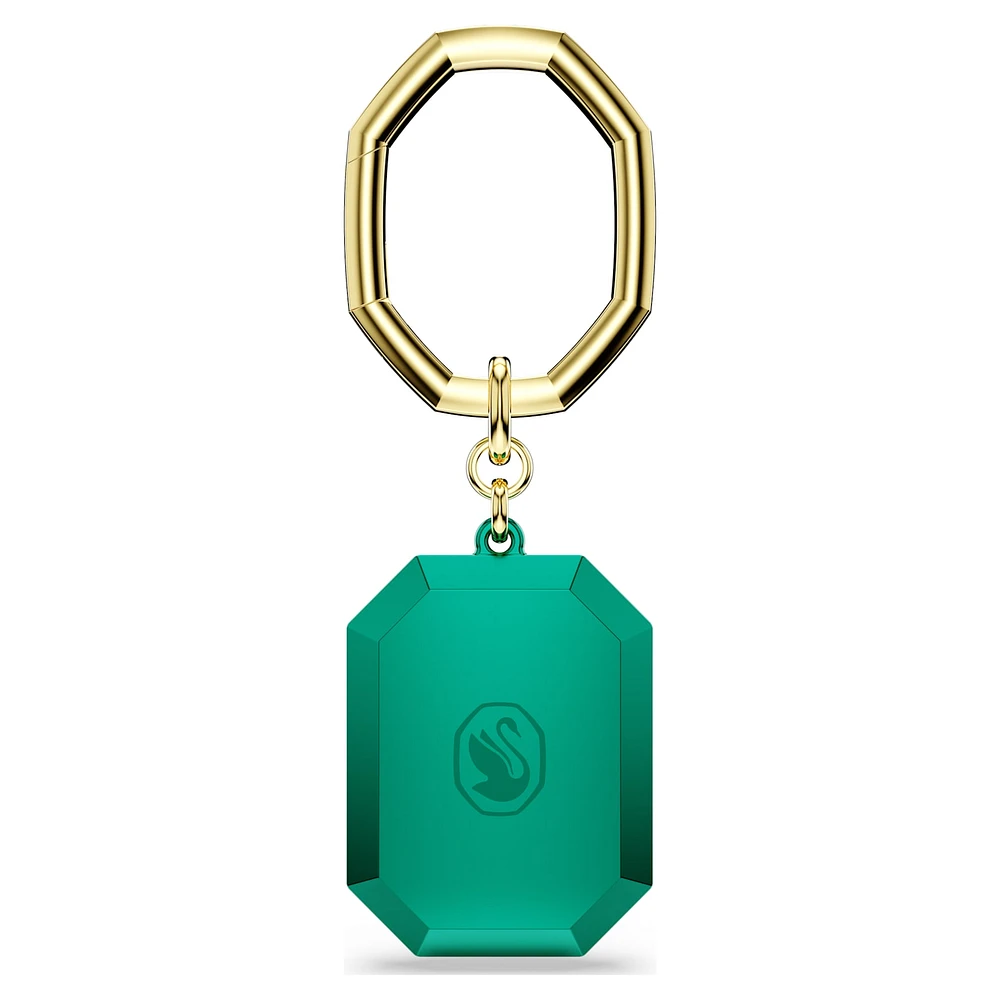 Key ring, Octagon cut, Green, Mixed metal finish by SWAROVSKI