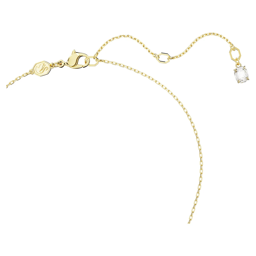 Dextera pendant, Interlocking loop, White, Gold-tone plated by SWAROVSKI