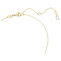 Dextera pendant, Interlocking loop, White, Gold-tone plated by SWAROVSKI