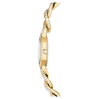Dextera chain watch, Swiss Made, Crystal bracelet, Gold tone, Gold-tone finish by SWAROVSKI