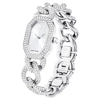 Dextera chain watch, Swiss Made, Crystal bracelet, Silver Tone, Stainless steel by SWAROVSKI