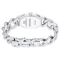 Dextera chain watch, Swiss Made, Crystal bracelet, Silver Tone, Stainless steel by SWAROVSKI