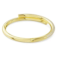 Dextera bangle, Magnetic closure, White, Gold-tone plated by SWAROVSKI