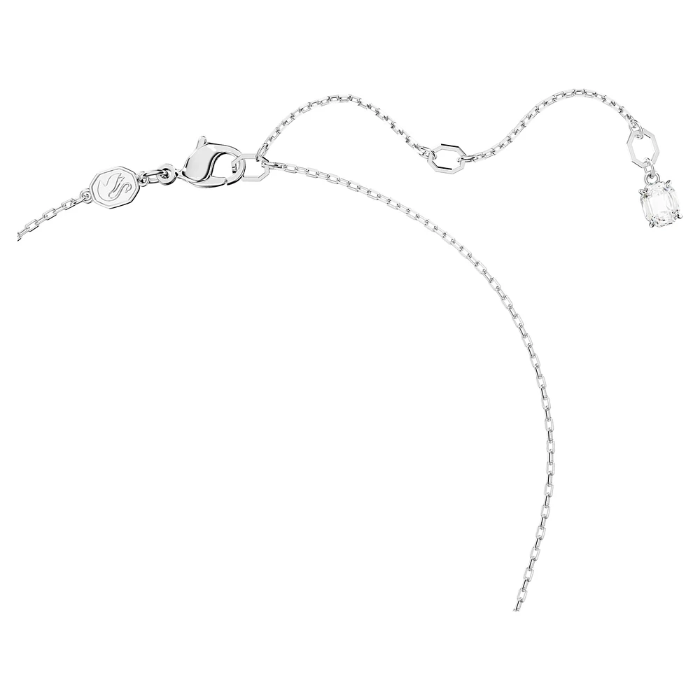 Dextera pendant, Interlocking loop, White, Rhodium plated by SWAROVSKI