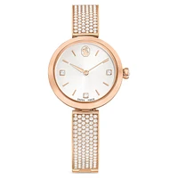 Illumina watch, Swiss Made, Metal bracelet, Rose gold tone, Rose gold-tone finish by SWAROVSKI
