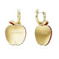 I LOVE NY drop earrings, Red, Gold-tone plated by SWAROVSKI