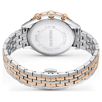 Octea chrono watch, Swiss Made, Metal bracelet, Rose gold tone, Mixed metal finish by SWAROVSKI