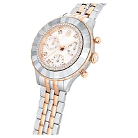 Octea chrono watch, Swiss Made, Metal bracelet, Rose gold tone, Mixed metal finish by SWAROVSKI