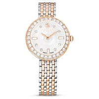 Matrix tennis 7-link watch, Swiss Made, Metal bracelet, Rose gold tone