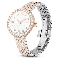 Matrix tennis 7-link watch, Swiss Made, Metal bracelet, Rose gold tone