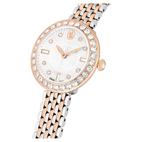 Matrix tennis 7-link watch, Swiss Made, Metal bracelet, Rose gold tone