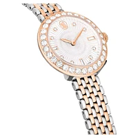 Matrix tennis 7-link watch, Swiss Made, Metal bracelet, Rose gold tone