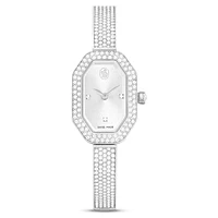Dextera bangle watch, Swiss Made, Metal bracelet, Silver Tone, Stainless steel by SWAROVSKI
