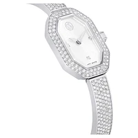 Dextera bangle watch, Swiss Made, Metal bracelet, Silver Tone, Stainless steel by SWAROVSKI