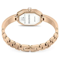 Dextera bangle watch, Swiss Made, Metal bracelet, Gold tone, Champagne gold-tone finish by SWAROVSKI