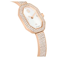 Dextera bangle watch, Swiss Made, Metal bracelet, Rose gold tone, Rose gold-tone finish by SWAROVSKI