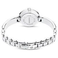 Matrix bangle watch, Swiss Made, Crystal bracelet, White, Stainless Steel by SWAROVSKI
