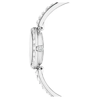 Matrix bangle watch, Swiss Made, Crystal bracelet, White, Stainless Steel by SWAROVSKI