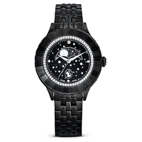 Octea moon watch, Swiss Made, Moon, Metal bracelet, Black, Black finish by SWAROVSKI