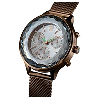 Nova chrono watch, Swiss Made, Metal bracelet, Gold tone, Champagne gold-tone finish by SWAROVSKI
