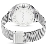 Nova chrono watch, Swiss Made, Metal bracelet, Silver tone, Stainless Steel by SWAROVSKI