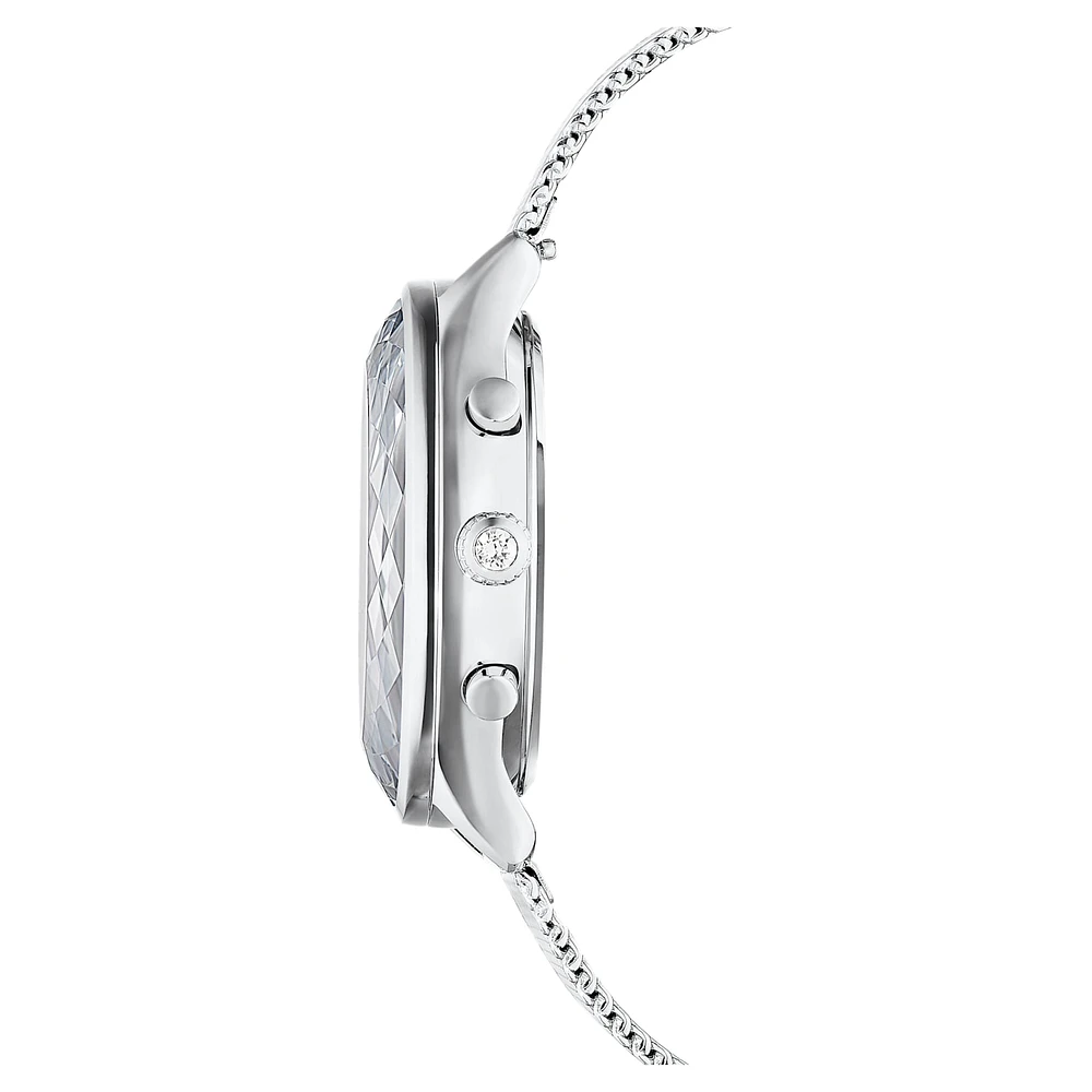 Nova chrono watch, Swiss Made, Metal bracelet, Silver Tone, Stainless steel by SWAROVSKI