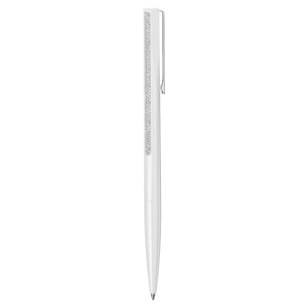 Shimmer ballpoint pen, White lacquered, Chrome plated by SWAROVSKI