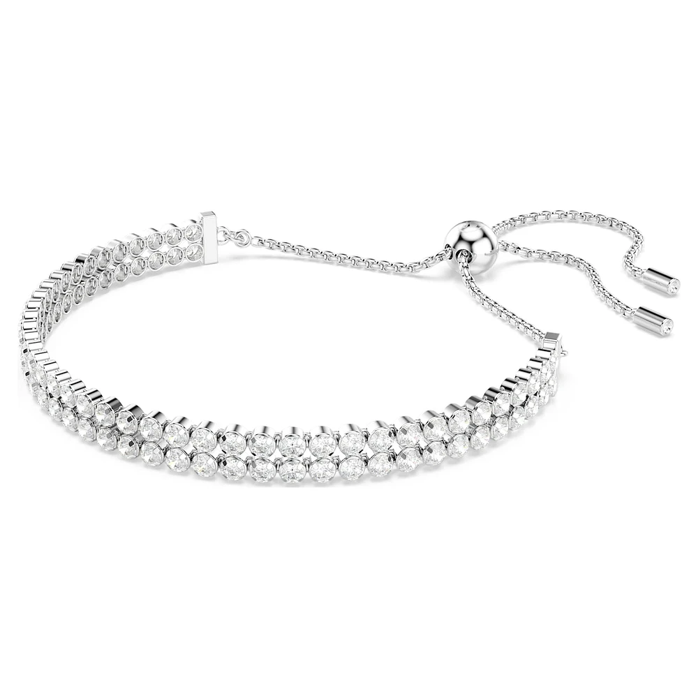 Matrix Tennis bracelet, Round cut, White