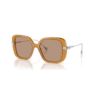 Sunglasses, Oversized, Square shape, SK6011, Brown by SWAROVSKI