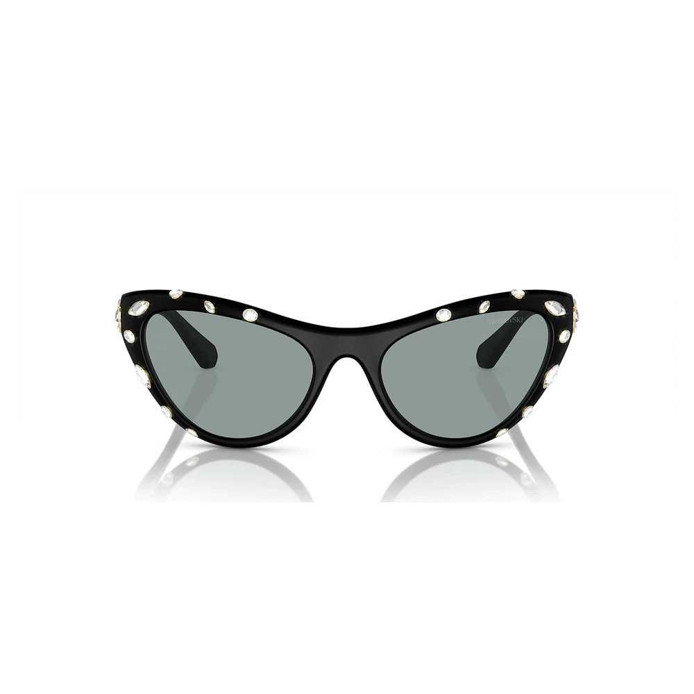 Sunglasses, Cat-eye shape, SK6007, Black by SWAROVSKI