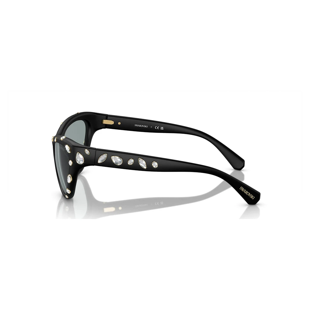 Sunglasses, Cat-eye shape, SK6007, Black by SWAROVSKI
