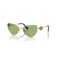 Sunglasses, Cat-Eye shape, SK7003, Green by SWAROVSKI