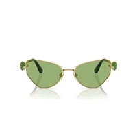 Sunglasses, Cat-Eye shape, SK7003, Green by SWAROVSKI