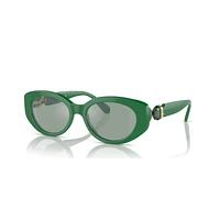Sunglasses, Cat-Eye shape, SK6002, Green by SWAROVSKI