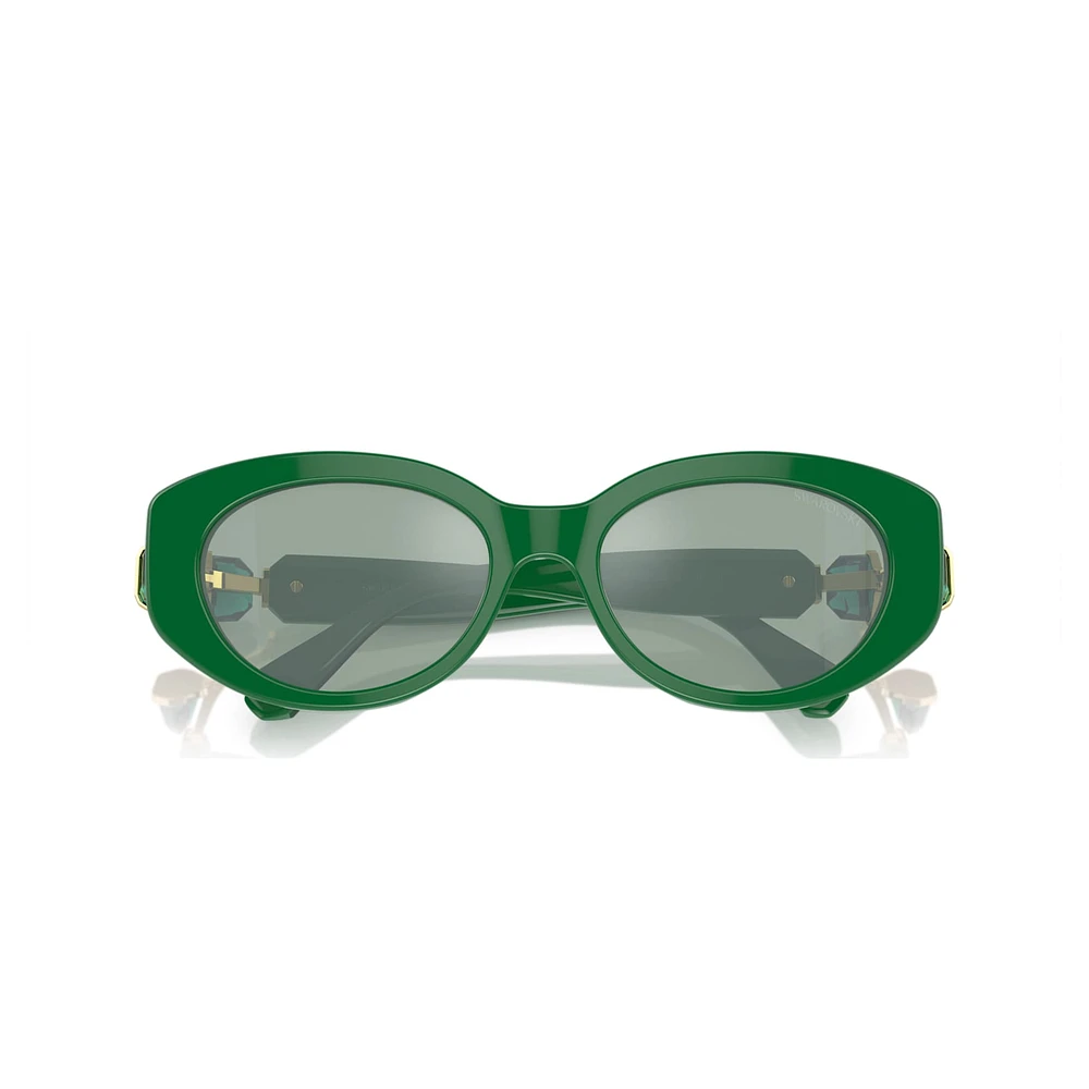 Sunglasses, Cat-Eye shape, SK6002, Green by SWAROVSKI