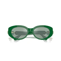 Sunglasses, Cat-Eye shape, SK6002, Green by SWAROVSKI