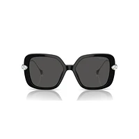 Sunglasses, Oversized, Square shape, SK6011, Black by SWAROVSKI