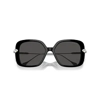 Sunglasses, Oversized, Square shape, SK6011, Black by SWAROVSKI